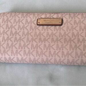 Michael Kors Light Pink Monogram Wallet